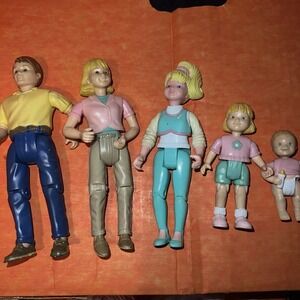 Vintage Fishers Price Loving Family Figures 5 Dolls 98 Mom Dad Girl Baby 94 Teen